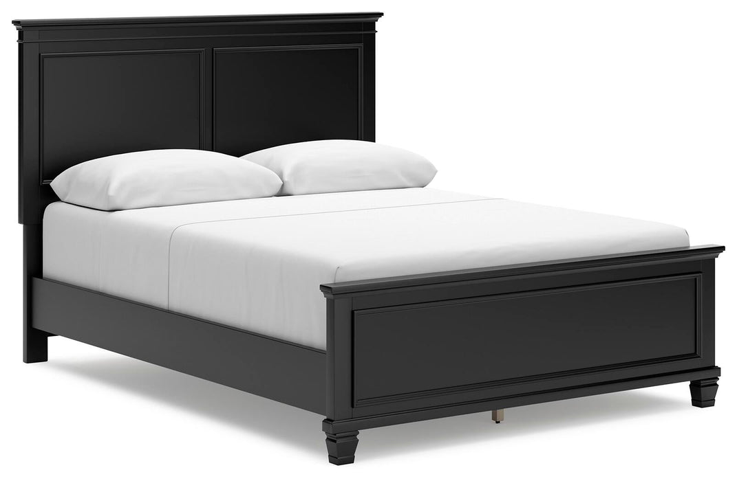 Lanolee Queen Panel Bed with Mirrored Dresser - alternate view 3
