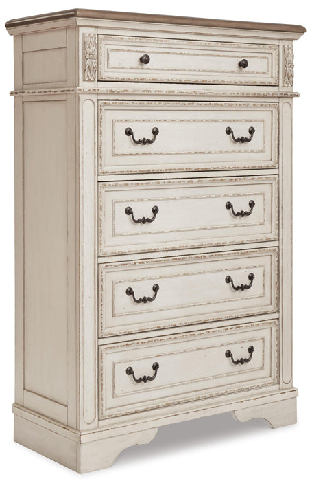 Realyn Queen Sleigh Bed with Mirrored Dresser, Chest and Nightstand - alternate view 4