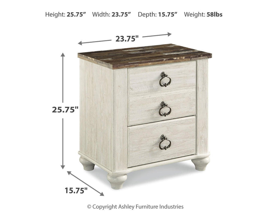 Willowton Queen Sleigh Bed with Mirrored Dresser and Nightstand - alternate view 4
