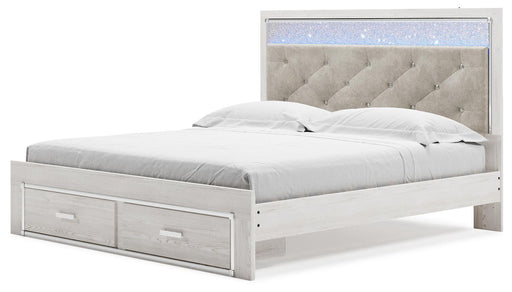 Altyra King Upholstered Storage Bed with Mirrored Dresser and Nightstand - alternate view 2