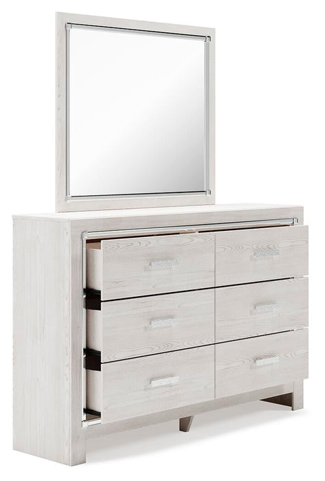 Altyra King Upholstered Storage Bed with Mirrored Dresser and Nightstand - alternate view 5