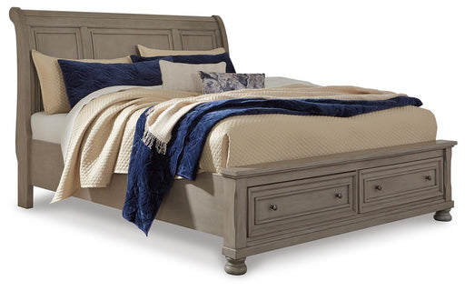 Lettner California King Sleigh Bed with Mirrored Dresser - alternate view 2