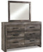 Wynnlow Queen Crossbuck Panel Bed with Mirrored Dresser - alternate view 3