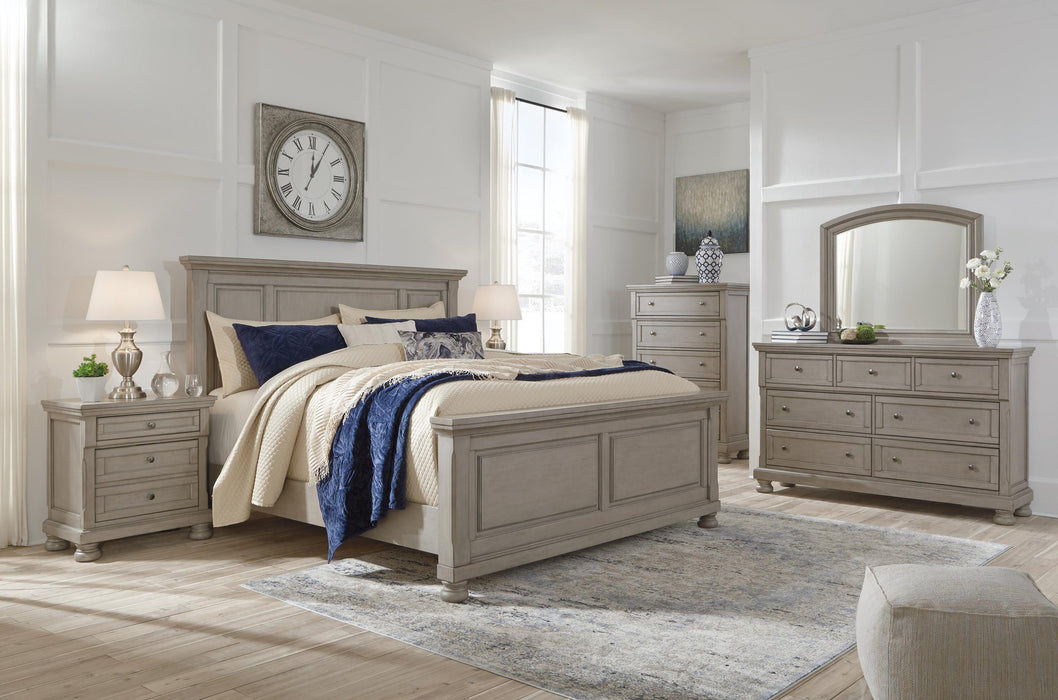 Lettner King Panel Bed with Mirrored Dresser, Chest and Nightstand - alternate view 2