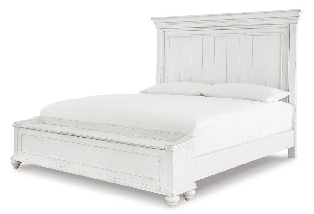 Kanwyn King Panel Bed with Storage with Mirrored Dresser - alternate view 4