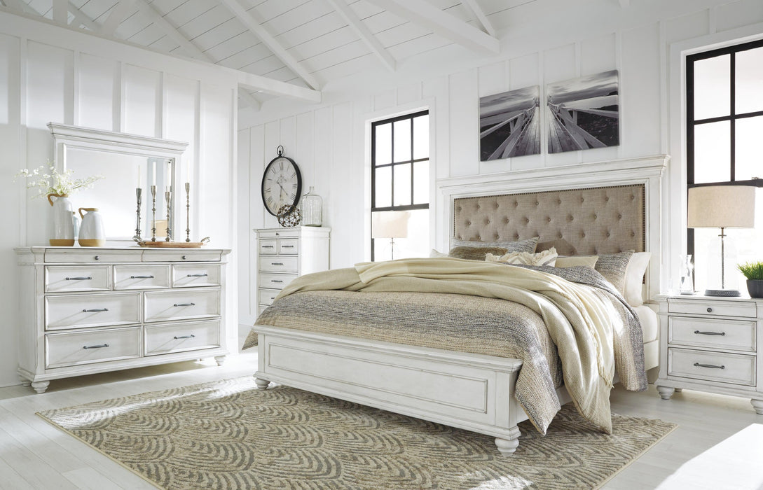 Kanwyn Queen Panel Bed with Mirrored Dresser, Chest and Nightstand - alternate view 2