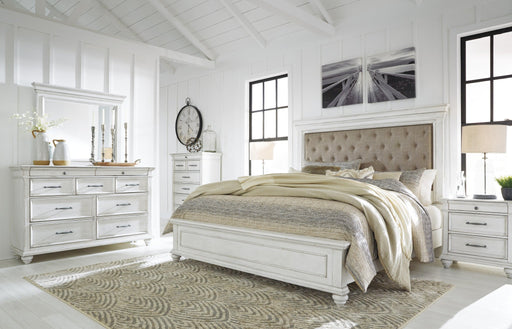 Kanwyn Queen Panel Bed with Mirrored Dresser, Chest and Nightstand - alternate view 2