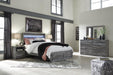 Baystorm Queen Panel Bed with 2 Storage Drawers with Mirrored Dresser and Nightstand - alternate view 2