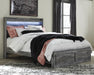 Baystorm Queen Panel Bed with 2 Storage Drawers with Mirrored Dresser and Nightstand - alternate view 8
