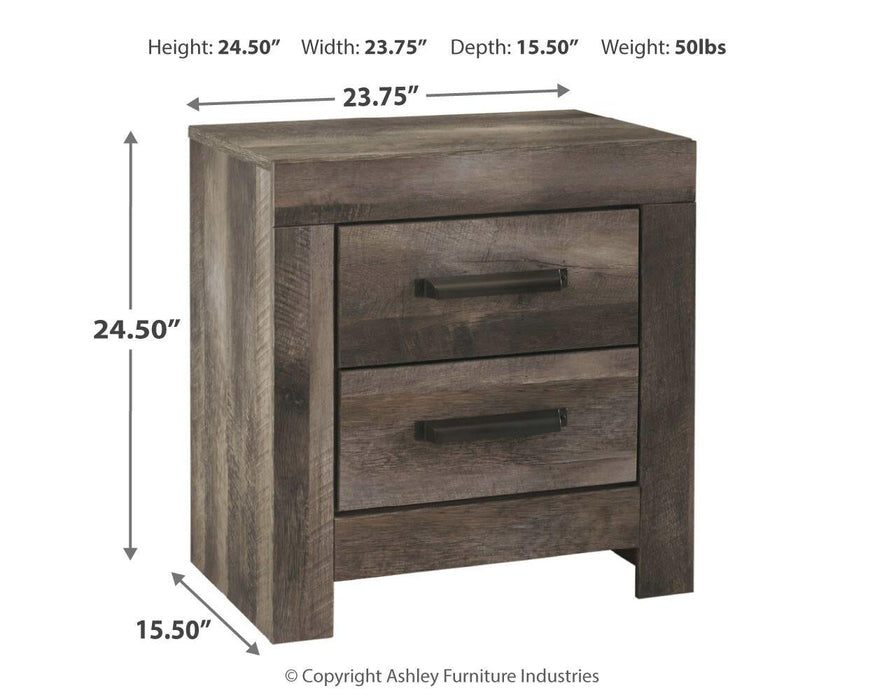 Wynnlow King Crossbuck Panel Bed with Mirrored Dresser, Chest and Nightstand - alternate view 16
