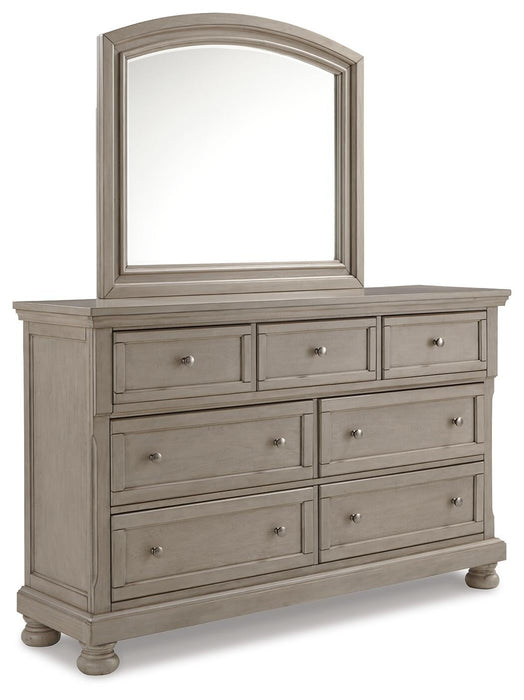 Lettner California King Panel Bed with Mirrored Dresser - alternate view 3
