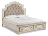 Realyn King Upholstered Bed with Mirrored Dresser - alternate view 4