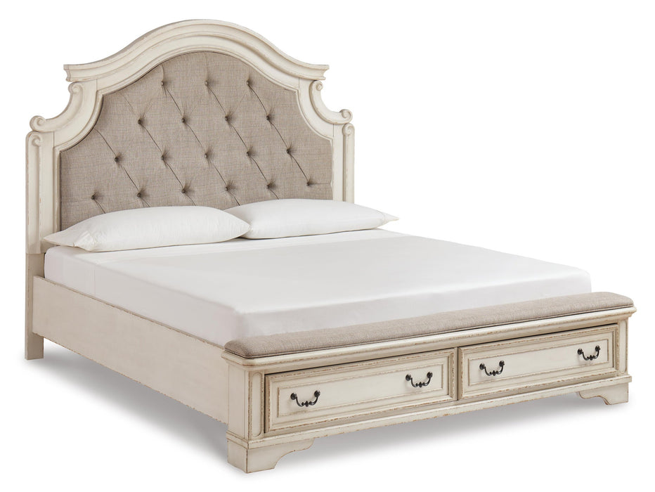 Realyn King Upholstered Bed with Mirrored Dresser - alternate view 4