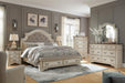 Realyn Queen Upholstered Bed with Mirrored Dresser - alternate view 2
