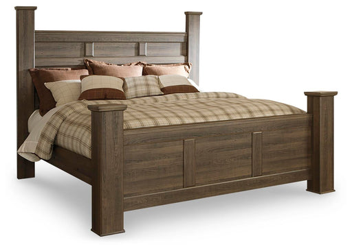 Juararo King Poster Bed with Mirrored Dresser and Nightstand - alternate view 2