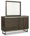 Arkenton King Panel Bed with Mirrored Dresser - alternate view 2