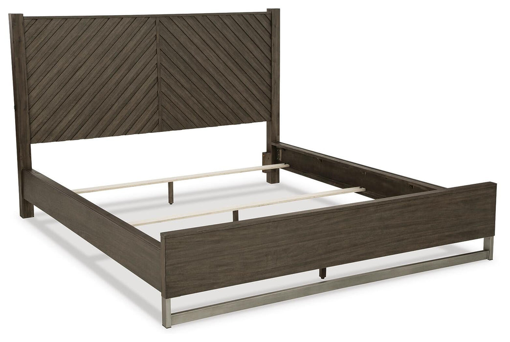 Arkenton King Panel Bed with Mirrored Dresser - alternate view 4