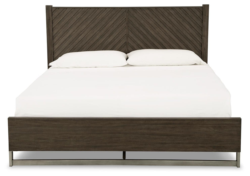 Arkenton King Panel Bed with Mirrored Dresser - alternate view 5