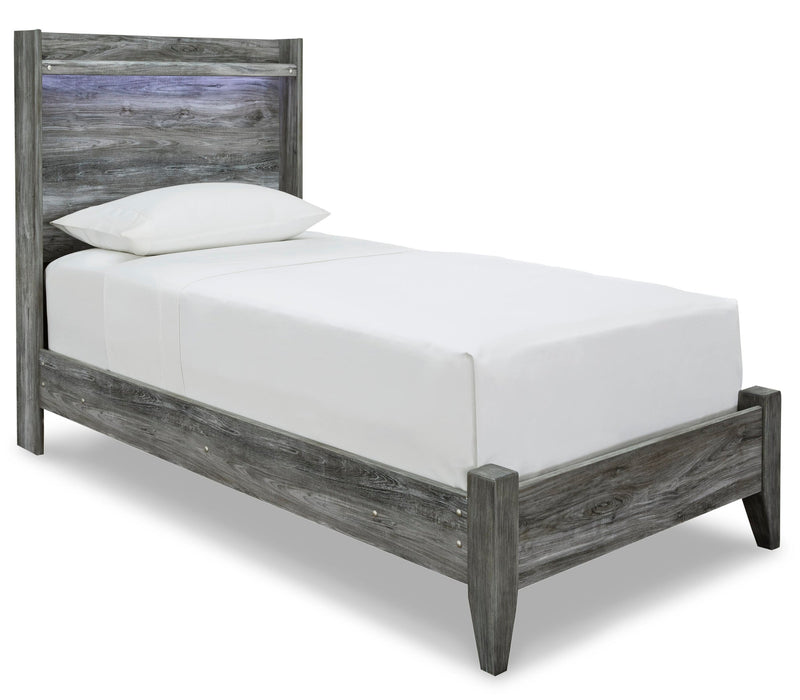 Baystorm Twin Panel Bed with Mirrored Dresser - alternate view 3