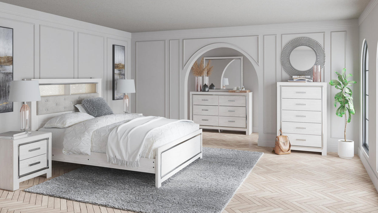 Altyra Queen Panel Bookcase Bed with Mirrored Dresser - alternate view 2