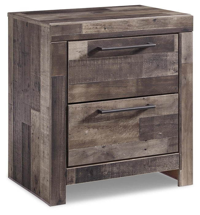Derekson Queen Panel Bed with 2 Storage Drawers with Mirrored Dresser and Nightstand - alternate view 5