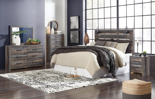 Drystan King Panel Headboard Bed with Mirrored Dresser, Chest and Nightstand - alternate view 2