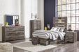 Drystan Twin Panel Headboard Bed with Mirrored Dresser, Chest and Nightstand - alternate view 2