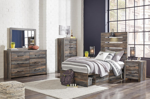 Drystan Twin Panel Headboard Bed with Mirrored Dresser, Chest and Nightstand - alternate view 2