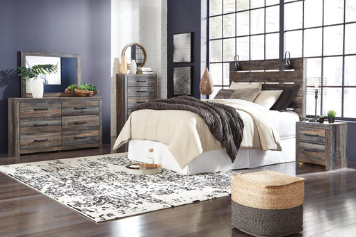 Drystan Queen Panel Headboard Bed with Mirrored Dresser, Chest and Nightstand - alternate view 2