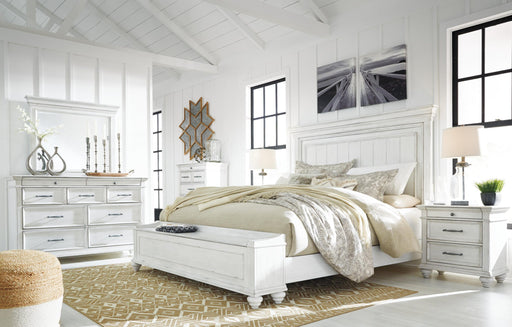 Kanwyn King Panel Bed with Storage with Mirrored Dresser, Chest and Nightstand - alternate view 2