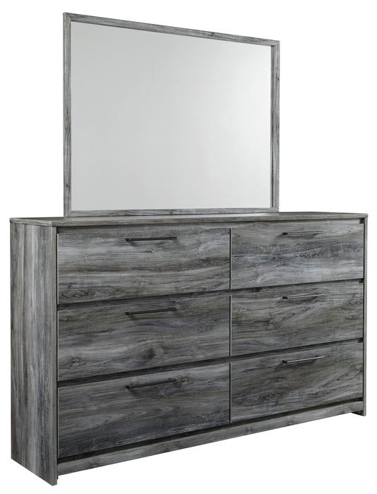 Baystorm Full Panel Bed with Mirrored Dresser and Nightstand - alternate view 2