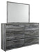 Baystorm Full Panel Bed with Mirrored Dresser and Nightstand - alternate view 2