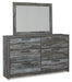 Baystorm Queen Panel Bed with Mirrored Dresser and Nightstand - alternate view 4