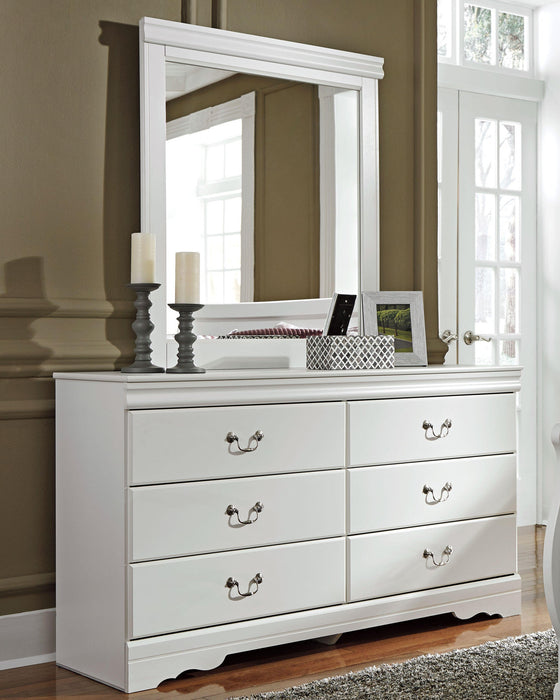 Anarasia Queen Sleigh Bed with Mirrored Dresser and Nightstand - alternate view 5
