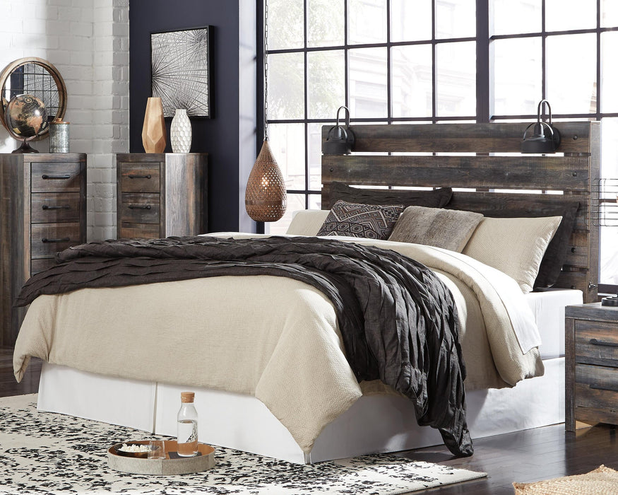 Drystan King Panel Headboard Bed with Mirrored Dresser - alternate view 3