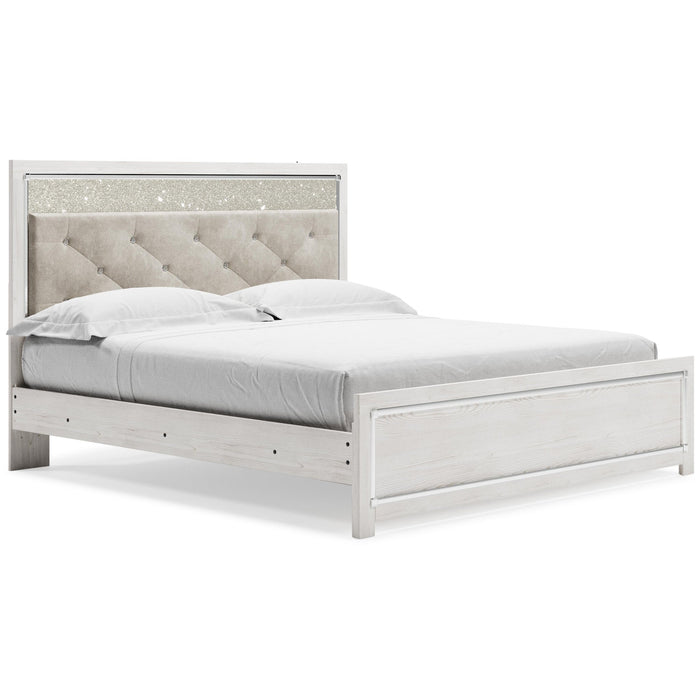 Altyra King Panel Bed with Mirrored Dresser - alternate view 3