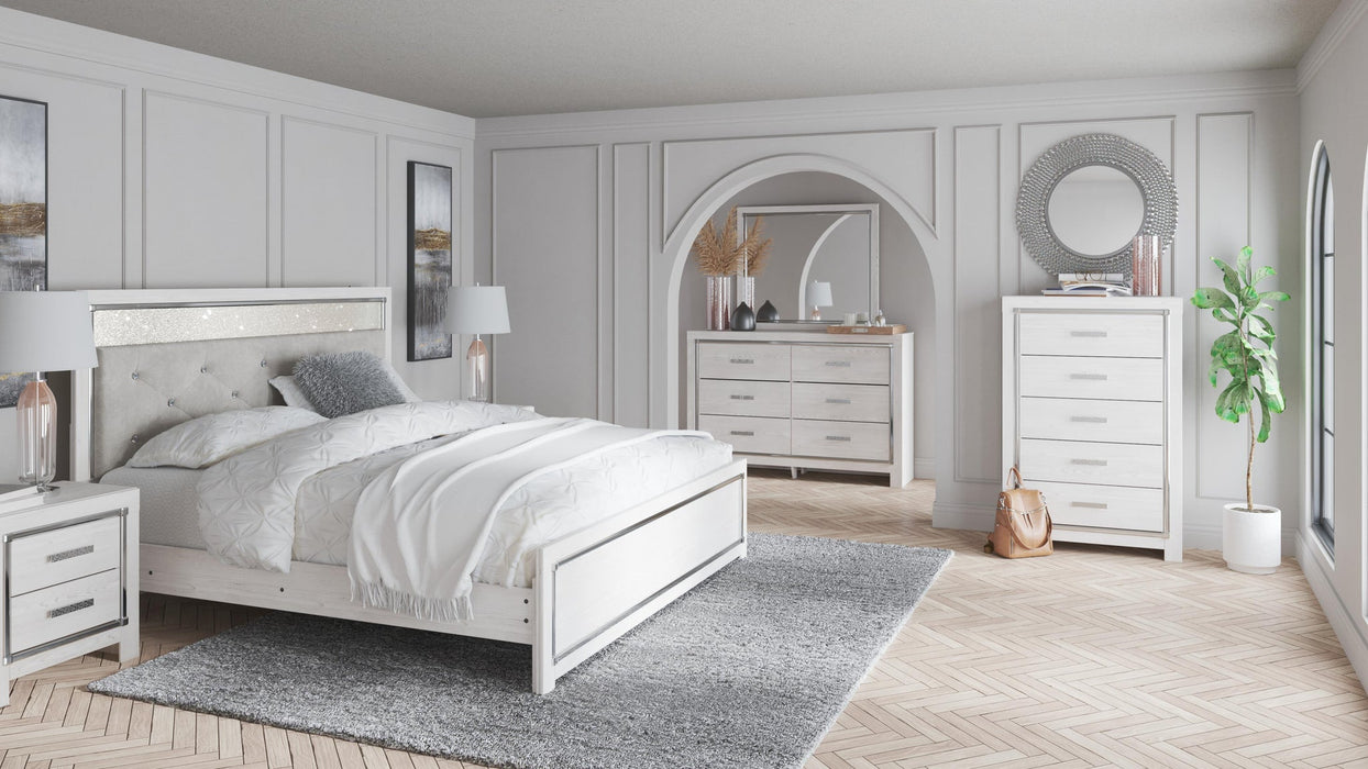 Altyra King Panel Bed with Mirrored Dresser - alternate view 4