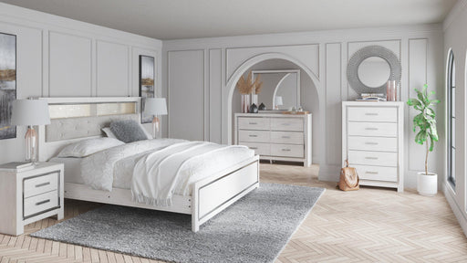 Altyra King Panel Bookcase Bed with Mirrored Dresser - alternate view 2
