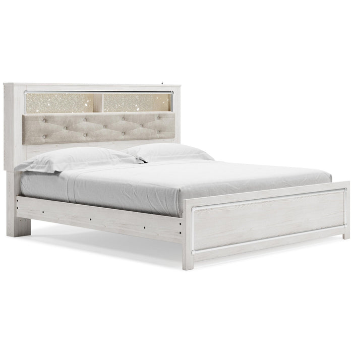 Altyra King Panel Bookcase Bed with Mirrored Dresser, Chest and Nightstand - alternate view 3
