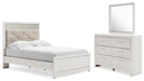Altyra Full Panel Bed with Mirrored Dresser