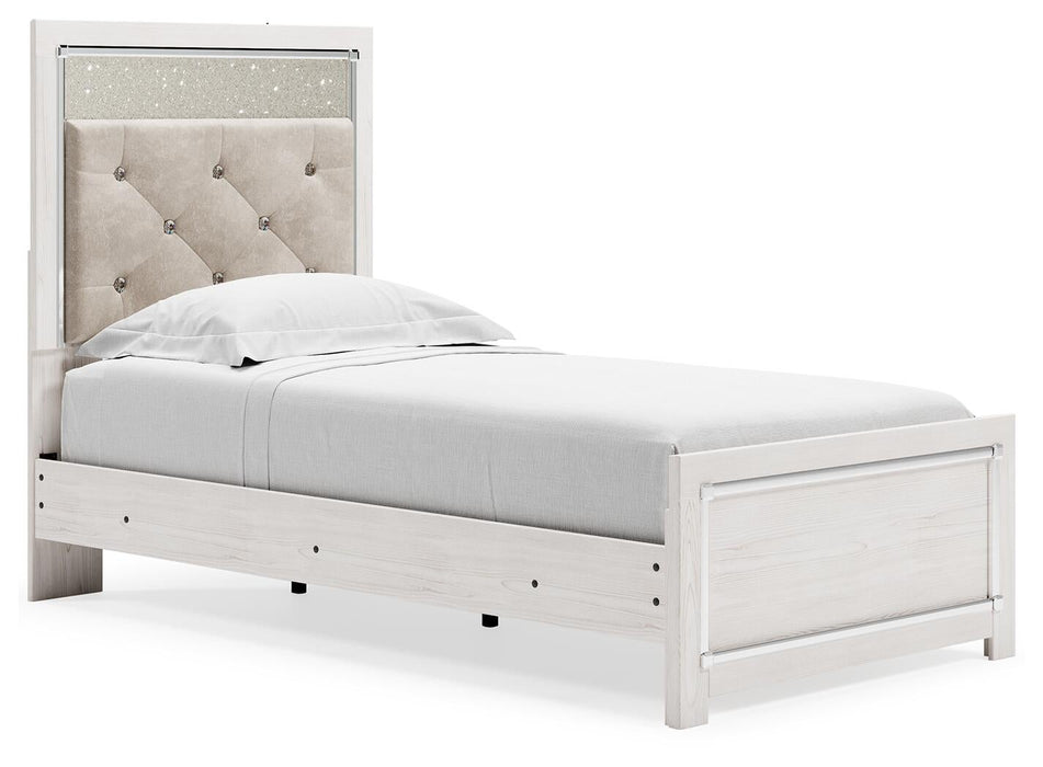 Altyra Twin Panel Bed with Mirrored Dresser - alternate view 3