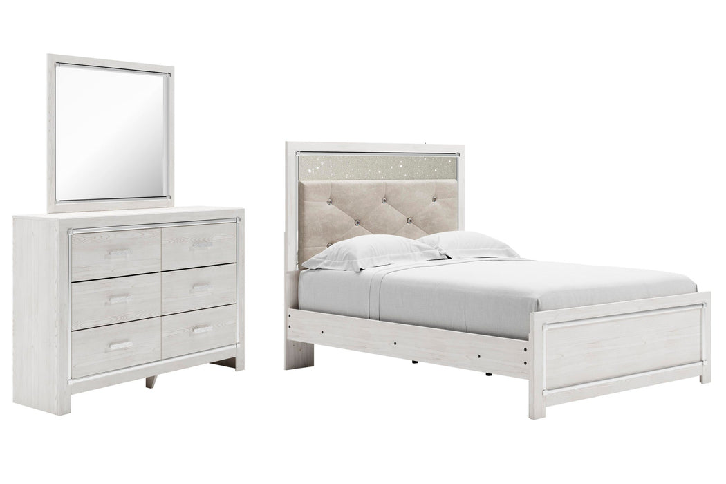 Altyra Full Panel Bed with Mirrored Dresser - alternate view 2