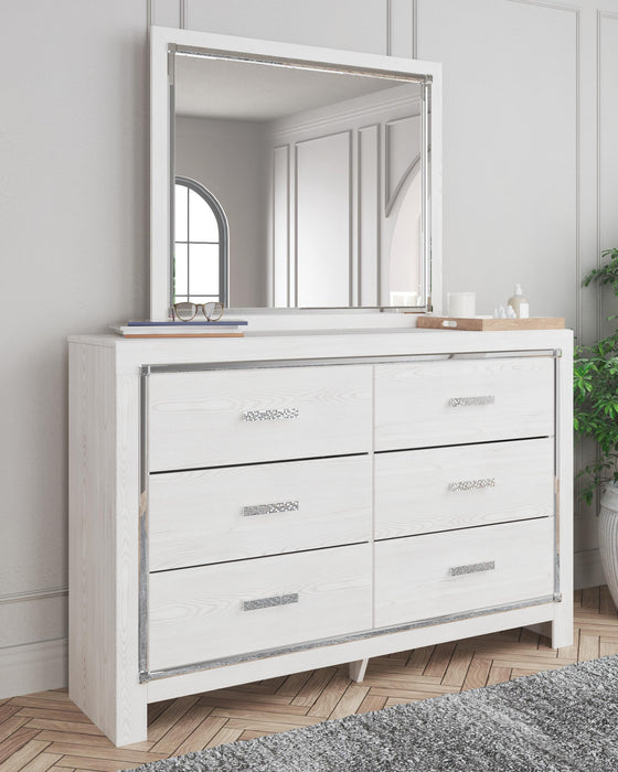 Altyra Queen Upholstered Storage Bed with Mirrored Dresser and Nightstand - alternate view 5