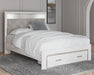 Altyra Queen Upholstered Storage Bed with Mirrored Dresser and Nightstand - alternate view 4