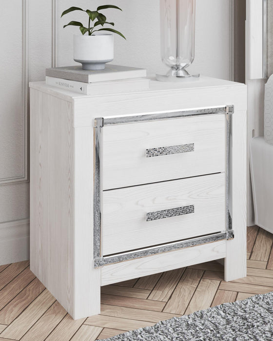 Altyra Queen Upholstered Storage Bed with Mirrored Dresser and Nightstand - alternate view 6