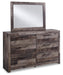 Derekson King Panel Bed with 2 Storage Drawers with Mirrored Dresser and Nightstand - alternate view 4