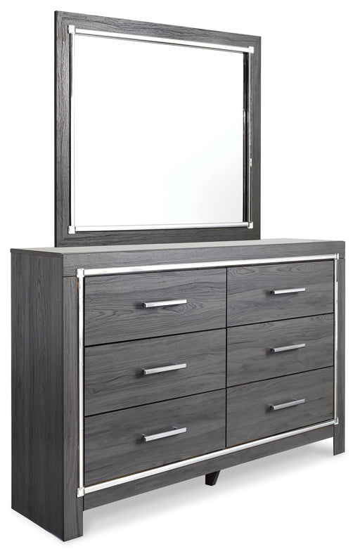 Lodanna King Panel Bed with Mirrored Dresser and Nightstand - alternate view 2