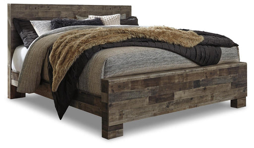 Derekson King Panel Bed with Mirrored Dresser and Nightstand - alternate view 2