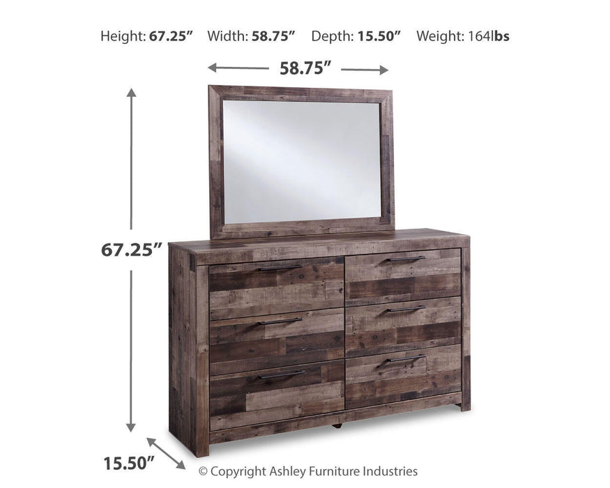 Derekson King Panel Bed with Mirrored Dresser and Nightstand - alternate view 5
