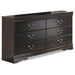 Huey Vineyard Queen Sleigh Bed with Mirrored Dresser and Nightstand - alternate view 3